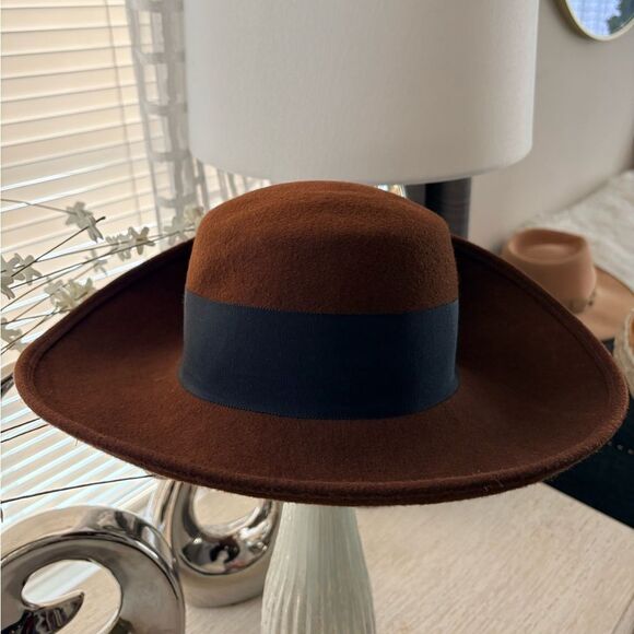 VTG Brown Wool Flip Back Black Bow Hat main image 6